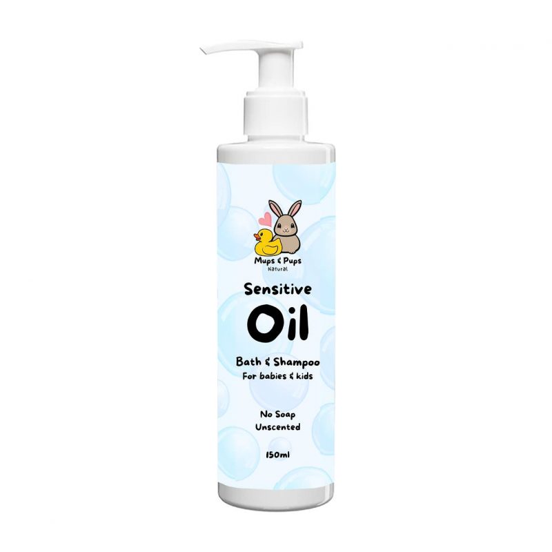 MUPS & PUPS – Oparfymerad Ekologisk Tvätt- & Badolja 150 ml