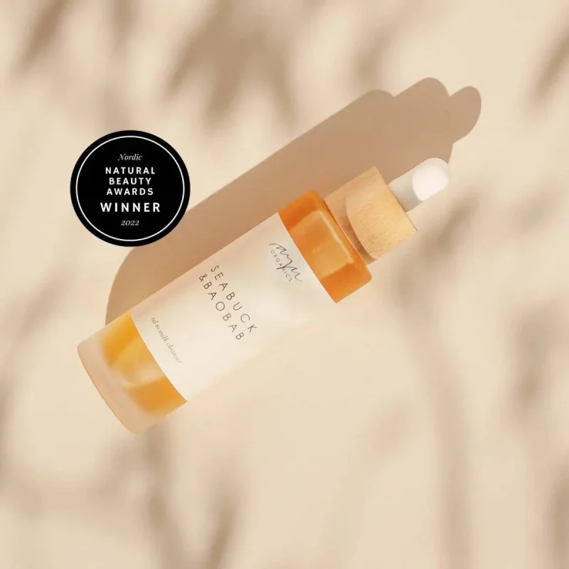 Rengöringsolja Seabuck & Baobab i glasflaska med pipett
