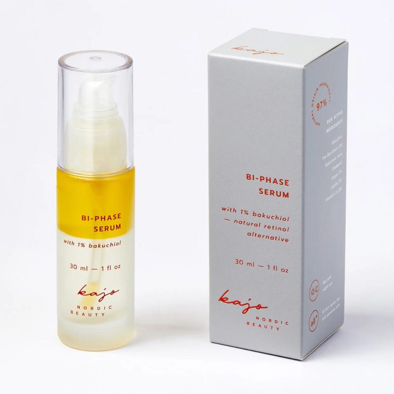 Kajo Bi-Phase Bakuchiol Serum 30ml i glasflaska framifrån.