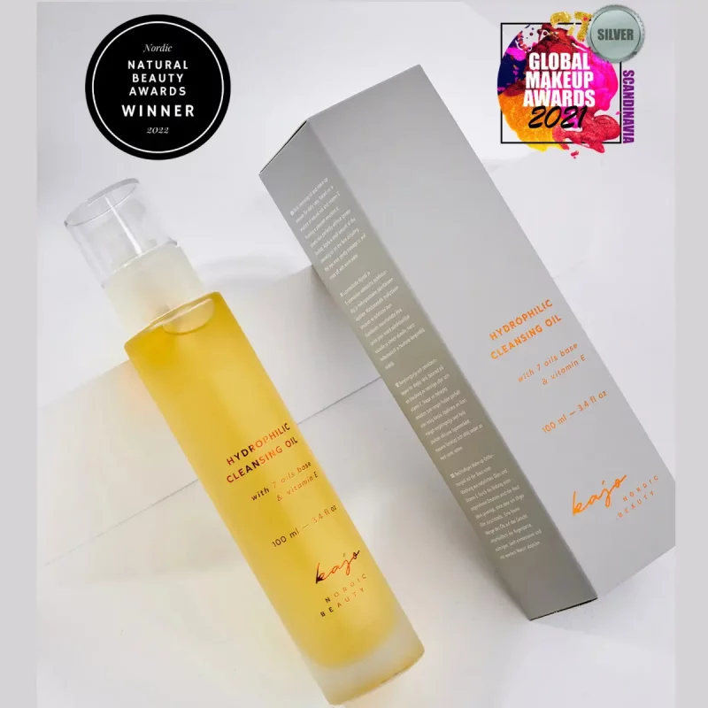 Kajo Hydrophilic Cleansing Oil 100ml i glasflaska framifrån.