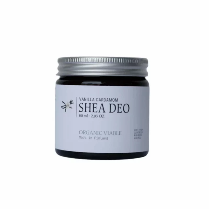 Shea deo i glasburk med vanilj och kardemumma