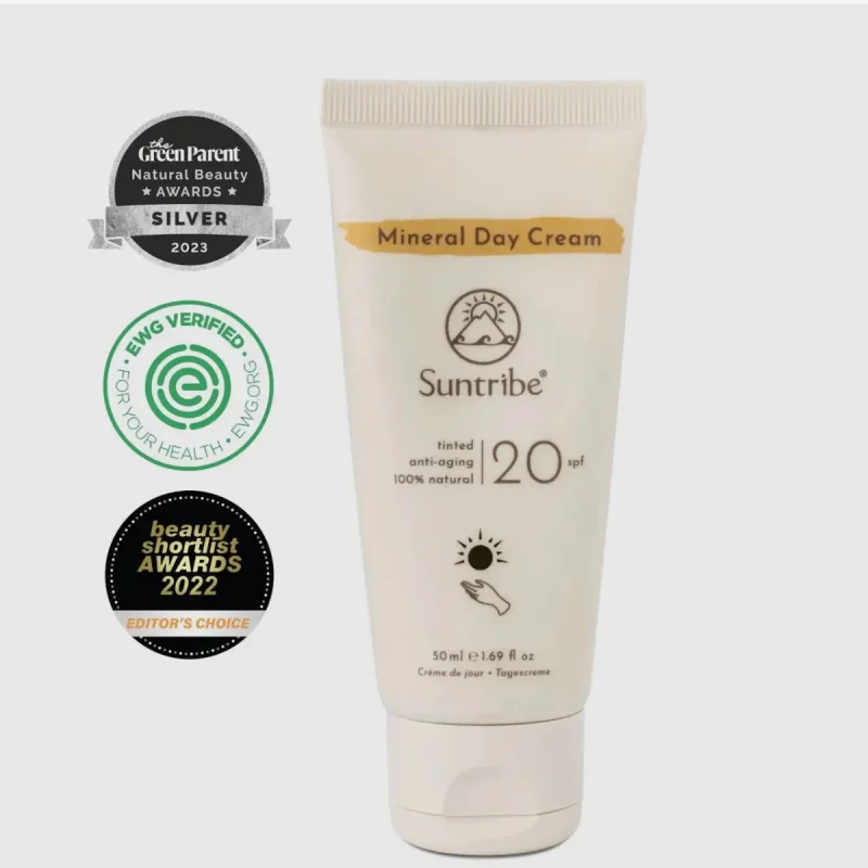 Suntribe mineral dagkräm SPF 20 tinted i tub framifrån