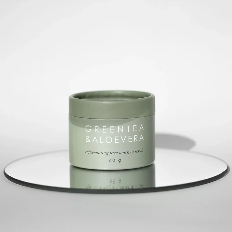 Ayu Organics Green Tea Aloe Vera kasvonaamio i biohajoava förpackning