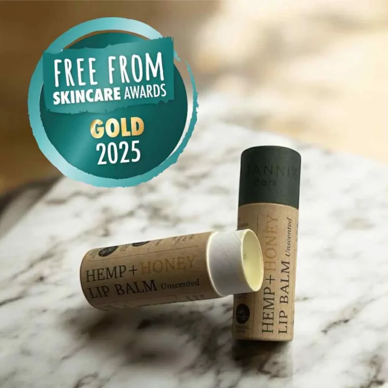 Janni Bars Hemp and Honey lip balm 20 g i push-up förpackning frontvy